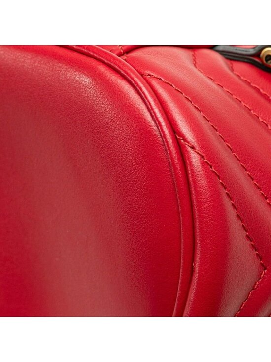 Gucci GG Marmont Backpack Vanity Red Leather